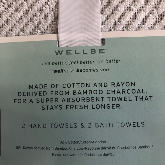 🌟 WellBe 4 Pack Refresh Charcoal Bath & Hand Towels READ DESCRIPTION PRICE FIRM - Picture 10 of 11